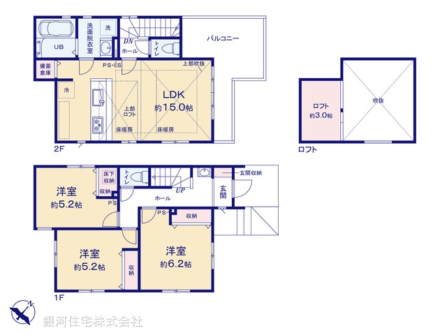 G00373429 神奈川県藤沢市鵠沼海岸３丁目 新築一戸建て 5999万円【間取図】