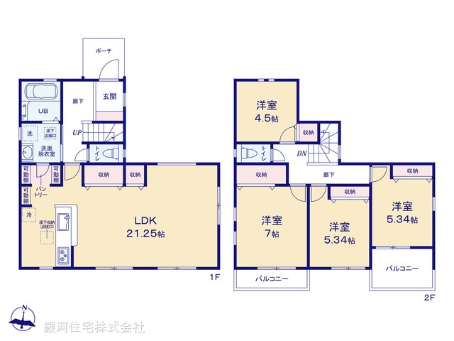 G00373446 神奈川県横浜市保土ヶ谷区権太坂１丁目 新築一戸建て 5080万円【間取図】