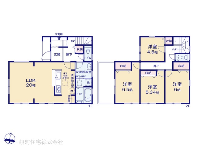 G00373448 神奈川県横浜市泉区上飯田町 新築一戸建て 4980万円【間取図】