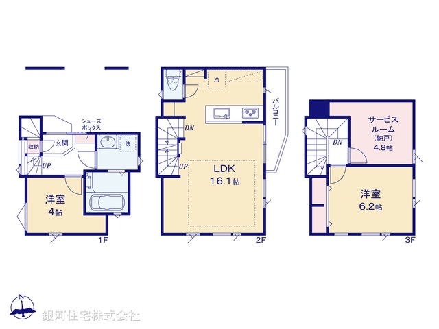 G00373472 千葉県市川市高谷２丁目 新築一戸建て 4390万円【間取図】