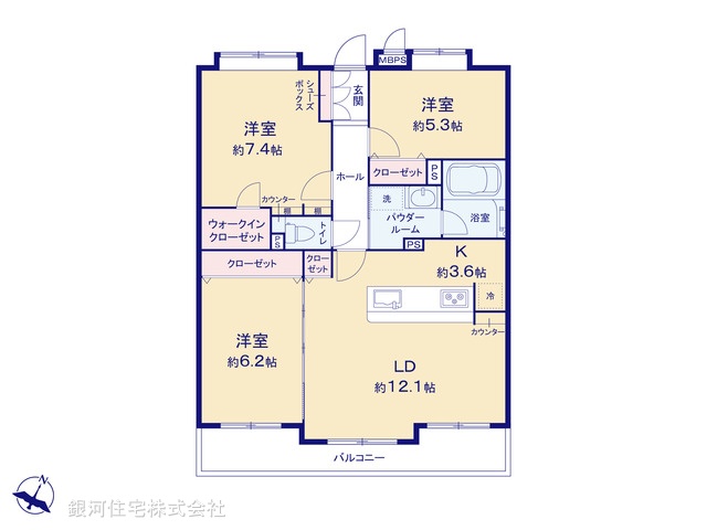 G00373488 神奈川県川崎市多摩区生田８丁目 中古マンション 3580万円【間取図】