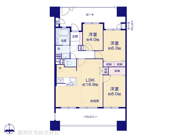G00373507 神奈川県横浜市緑区上山１丁目 中古マンション 3880万円【間取図】