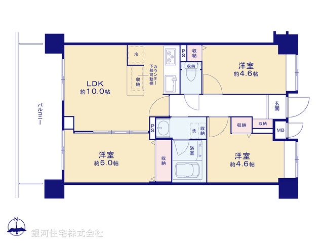 G00373527 東京都大田区東糀谷１丁目 中古マンション 3980万円【間取図】