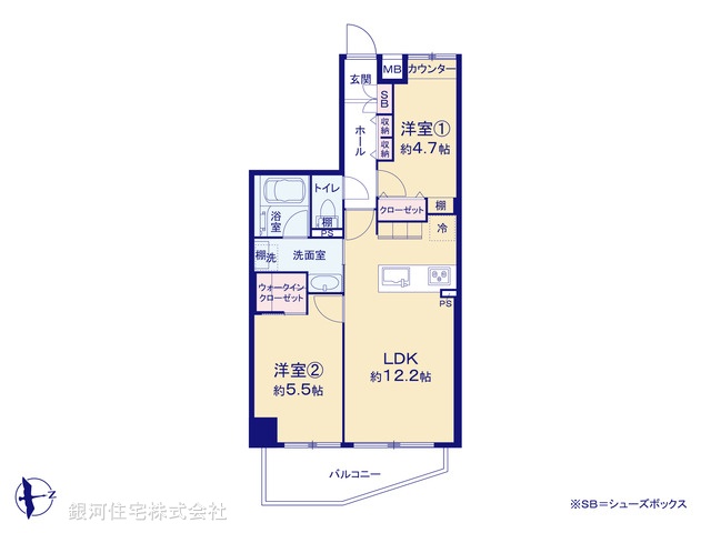 G00373536 東京都品川区南品川２丁目 中古マンション 6980万円【間取図】