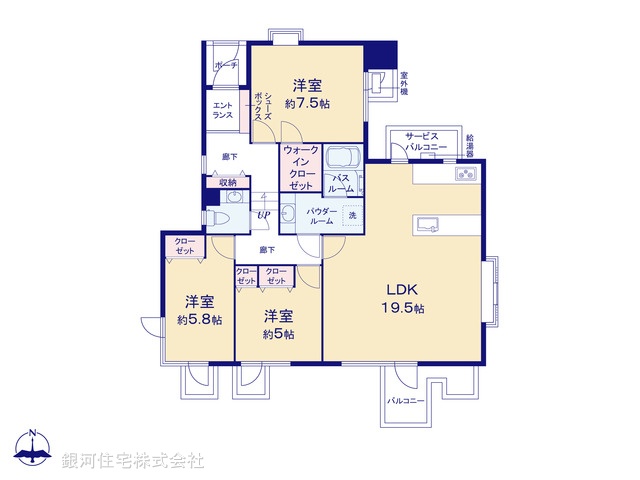 G00373556 東京都杉並区本天沼３丁目 中古マンション 7280万円【間取図】