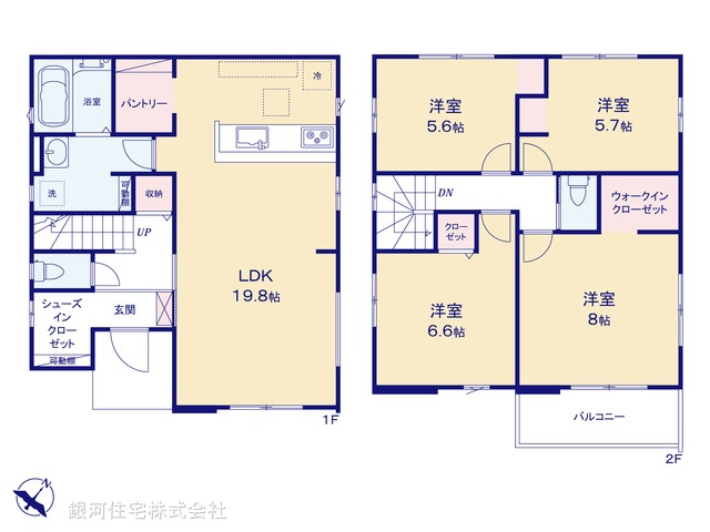 G00373684 千葉県市川市中国分５丁目 新築一戸建て 5099万円【間取図】