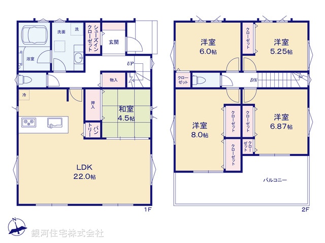 G00373823 神奈川県横浜市港南区下永谷３丁目 新築一戸建て 6990万円【間取図】
