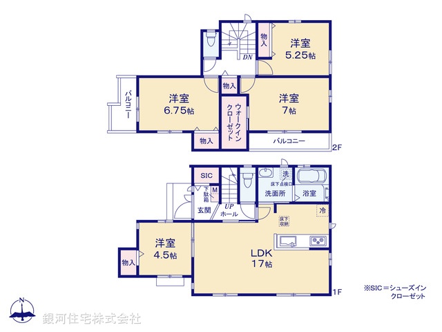 G00374180 東京都練馬区西大泉３丁目 新築一戸建て 5990万円【間取図】