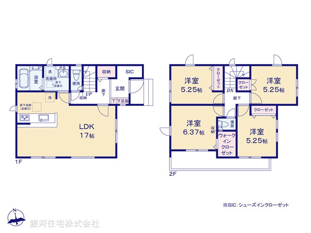 G00374298 埼玉県上尾市大字瓦葺 新築一戸建て 3590万円【間取図】