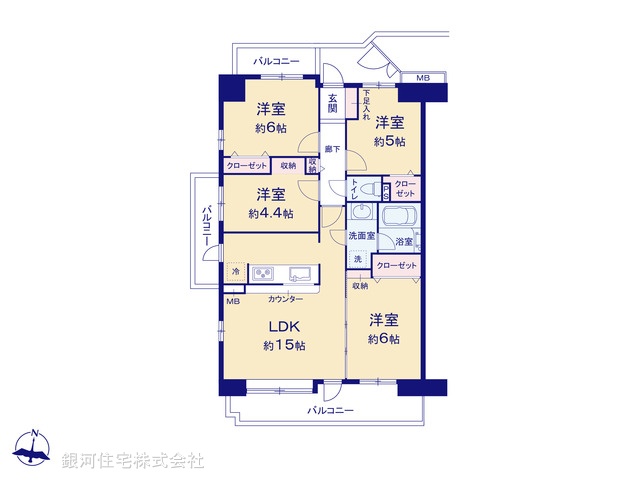 G00374313 埼玉県狭山市入間川 中古マンション 2198万円【間取図】