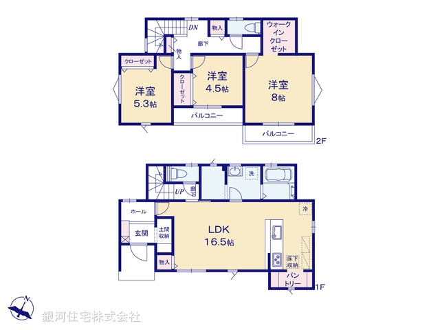 G00374345 埼玉県川越市今成３丁目 新築一戸建て 3980万円【間取図】