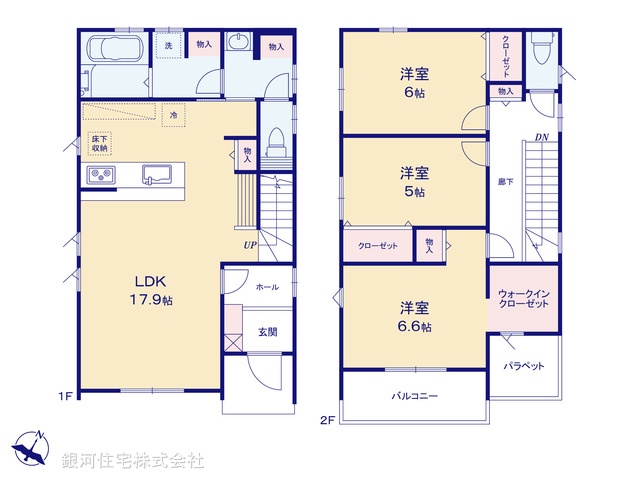 G00374346 埼玉県川越市今成３丁目 新築一戸建て 4230万円【間取図】