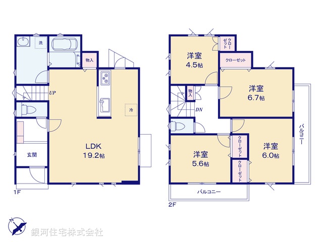 G00374447 神奈川県横浜市戸塚区柏尾町 新築一戸建て 4280万円【間取図】