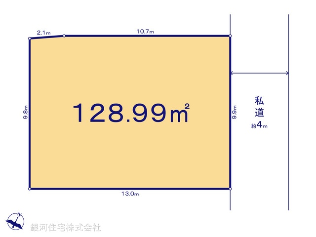G00374497 東京都東久留米市小山１丁目 土地 3820万円【区画図】