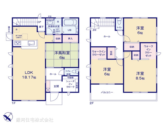 G00374513 埼玉県越谷市東越谷４丁目 新築一戸建て 4980万円【間取図】