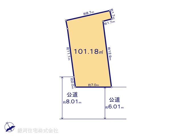 G00374544 東京都三鷹市井の頭２丁目 土地 7500万円【区画図】