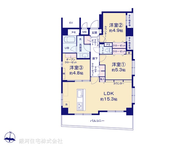G00374547 神奈川県横浜市神奈川区台町 中古マンション 7699万円【間取図】