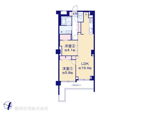 G00374572 神奈川県横浜市南区大岡３丁目 中古マンション 2298万円【間取図】