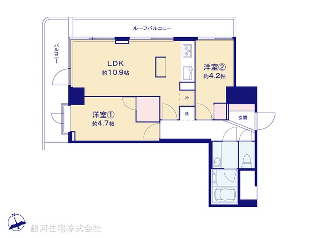 G00374574 神奈川県横浜市中区宮川町２丁目 中古マンション 4998万円【間取図】