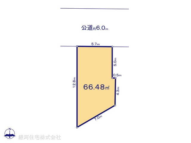 G00374596 東京都東大和市向原４丁目 土地 1680万円【区画図】