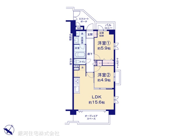 G00374607 神奈川県藤沢市片瀬海岸３丁目 中古マンション 6098万円【間取図】