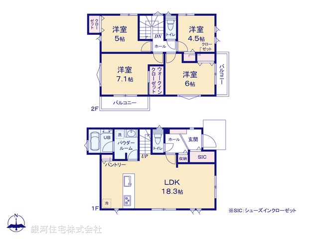 G00374664 神奈川県横浜市戸塚区舞岡町 新築一戸建て 5380万円【間取図】