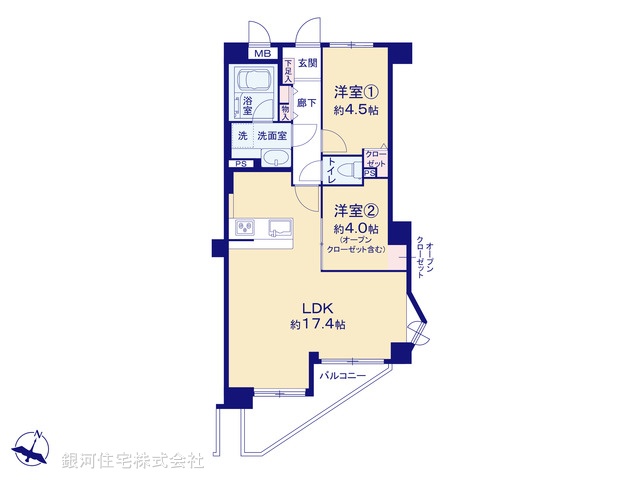 G00374689 東京都練馬区上石神井３丁目 中古マンション 4690万円【間取図】