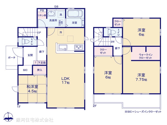 G00374701 千葉県野田市岩名２丁目 新築一戸建て 3190万円【間取図】