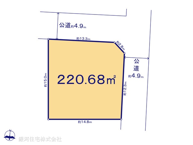 G00374714 神奈川県横浜市磯子区岡村７丁目 土地 3480万円【区画図】