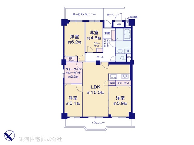 G00374722 千葉県市川市南大野２丁目 中古マンション 2598万円【間取図】