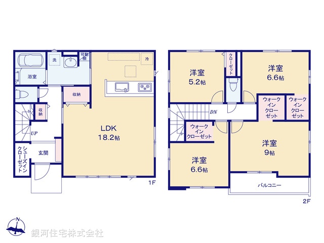 G00374748 埼玉県川口市鳩ヶ谷本町３丁目 新築一戸建て 5398万円【間取図】