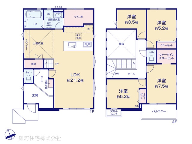 G00374750 埼玉県所沢市中富南１丁目 新築一戸建て 4499万円【間取図】