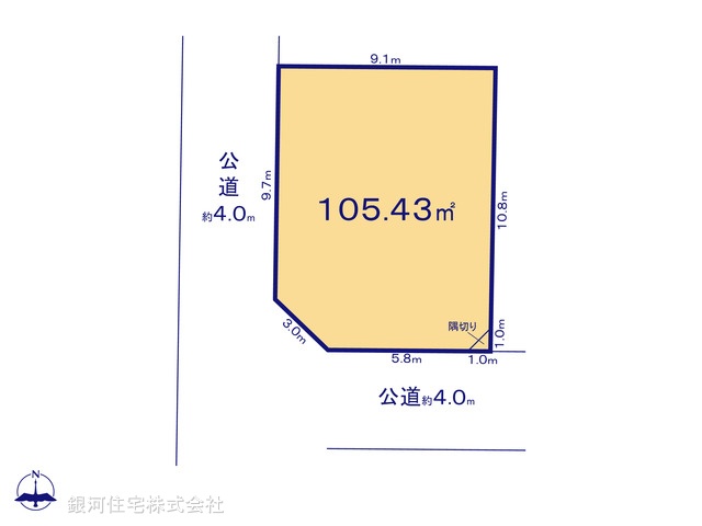 G00374768 東京都三鷹市大沢５丁目 土地 4250万円【区画図】