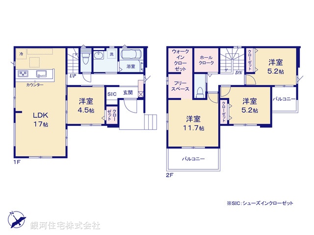 G00374775 埼玉県所沢市北原町 新築一戸建て 5498万円【間取図】