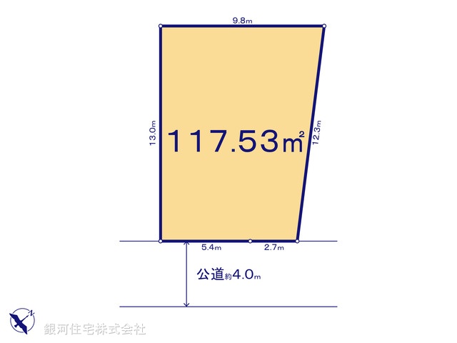 G00374812 東京都調布市西つつじヶ丘４丁目 土地 5710万円【区画図】