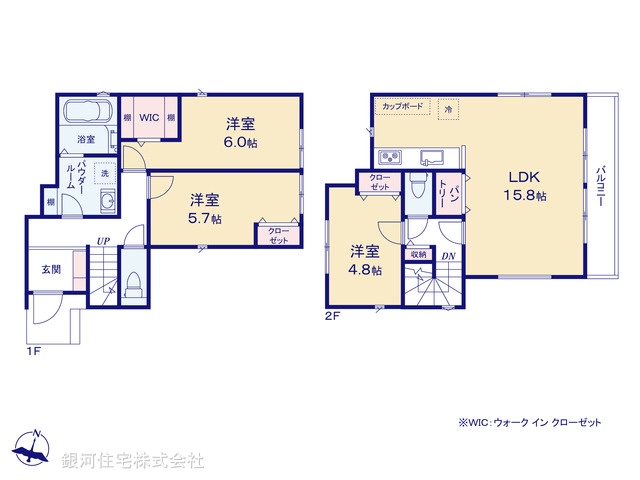 G00374989 神奈川県横浜市港南区港南１丁目 新築一戸建て 5290万円【間取図】
