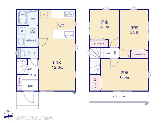 G00375082 東京都府中市押立町４丁目 新築一戸建て 4280万円【間取図】