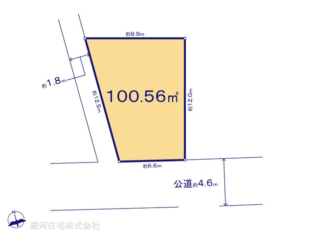 G00375095 神奈川県相模原市中央区淵野辺本町３丁目 土地(建築条件付土地) 2600万円【区画図】