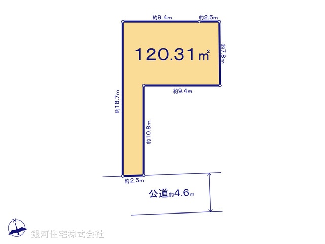G00375097 神奈川県相模原市中央区淵野辺本町３丁目 土地(建築条件付土地) 2300万円【区画図】
