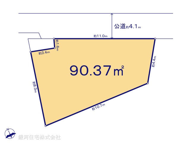 G00375105 神奈川県海老名市杉久保南３丁目 土地 880万円【区画図】
