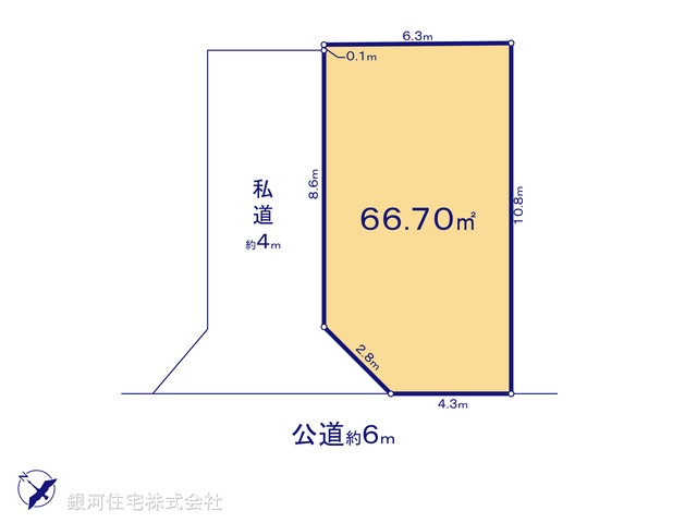 G00375182 埼玉県川口市朝日６丁目 土地 2000万円【区画図】