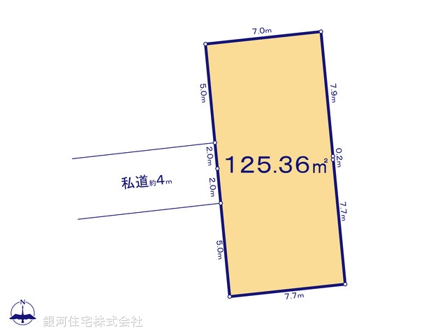 G00375195 埼玉県川越市むさし野 土地 1200万円【区画図】