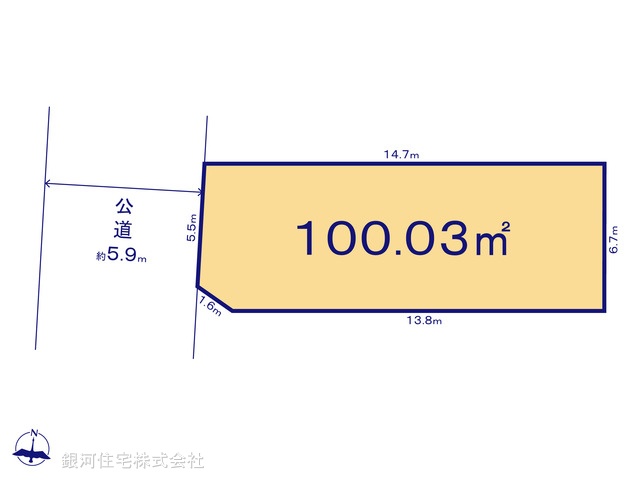 G00375197 埼玉県八潮市八潮７丁目 土地 2850万円【区画図】