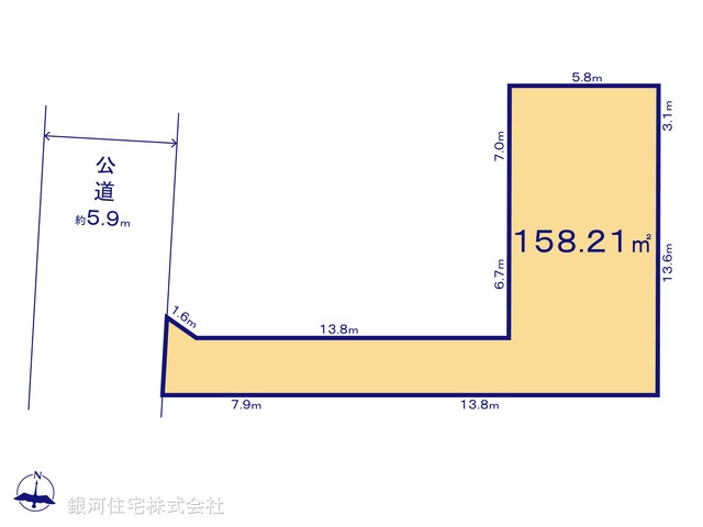 G00375198 埼玉県八潮市八潮７丁目 土地 2450万円【区画図】