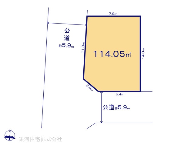 G00375199 埼玉県八潮市八潮７丁目 土地 3050万円【区画図】