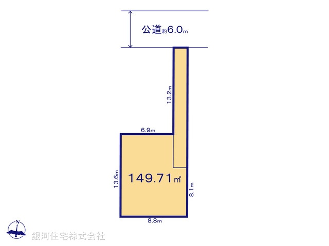 G00375202 埼玉県八潮市八潮７丁目 土地 2450万円【区画図】