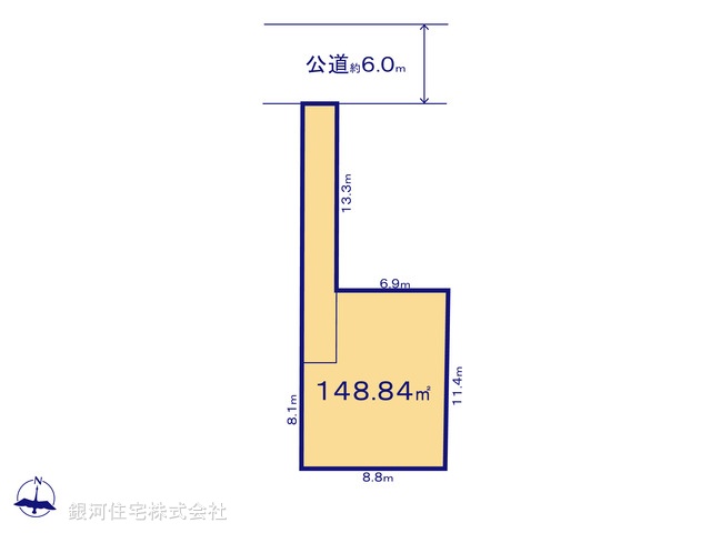 G00375203 埼玉県八潮市八潮７丁目 土地 2450万円【区画図】