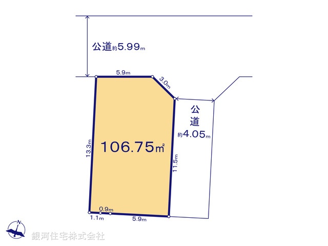 G00375211 埼玉県上尾市小泉９丁目 土地 2080万円【区画図】