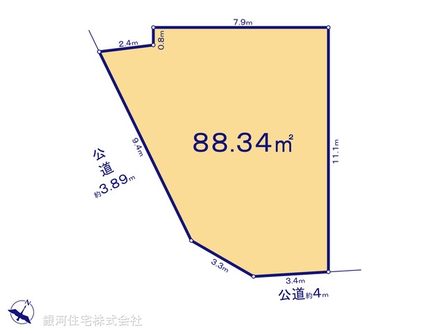 G00375213 埼玉県志木市本町２丁目 土地 3180万円【区画図】