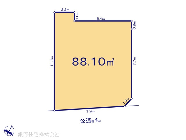 G00375214 埼玉県志木市本町２丁目 土地 3080万円【区画図】